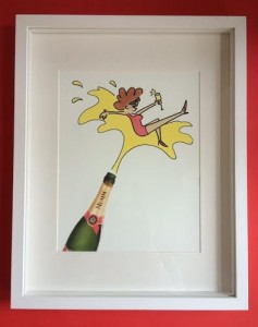 Framed Glamourpuss pop the corks