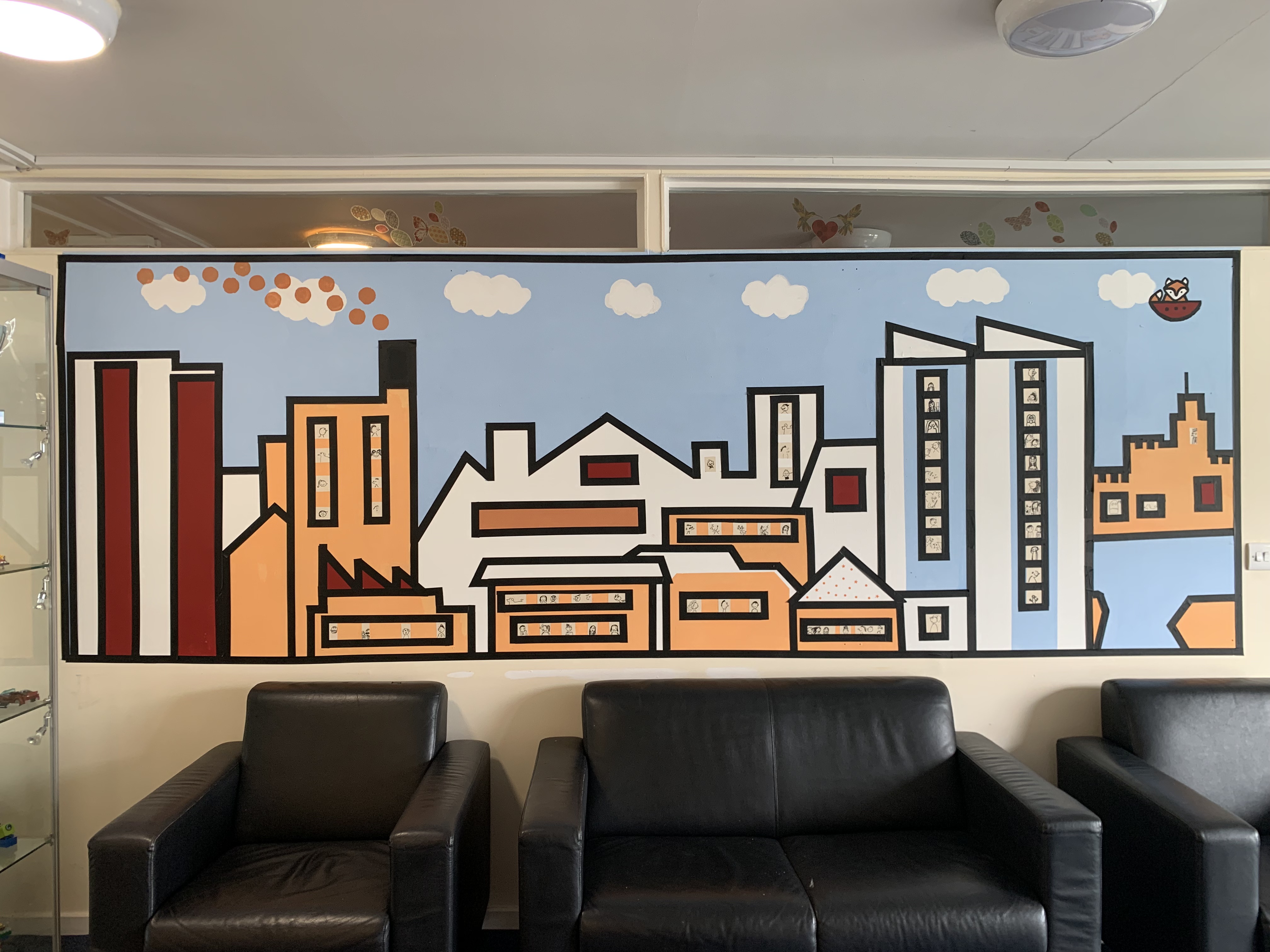 School mural painted by artist in residence
